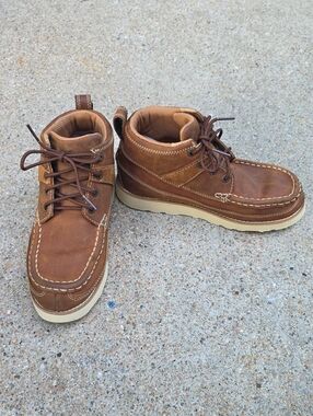 Twisted X Boys' Oiled Saddle Wedge Sole Leather Moc Boots - Soft Toe Size 3